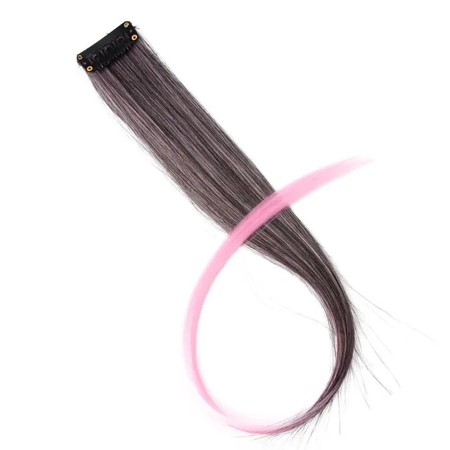 Strand of synthetic hair on clip - various colours