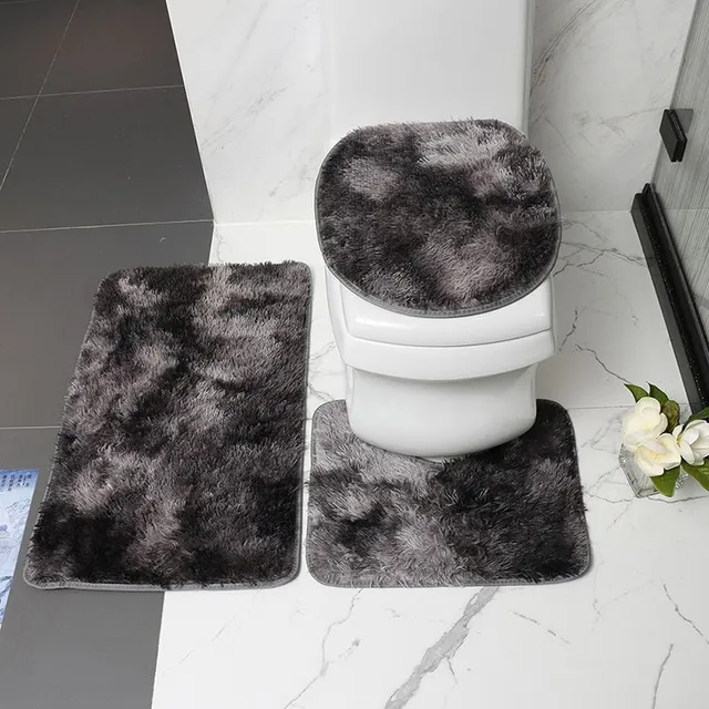 Hairy toilet mat set 3 pcs