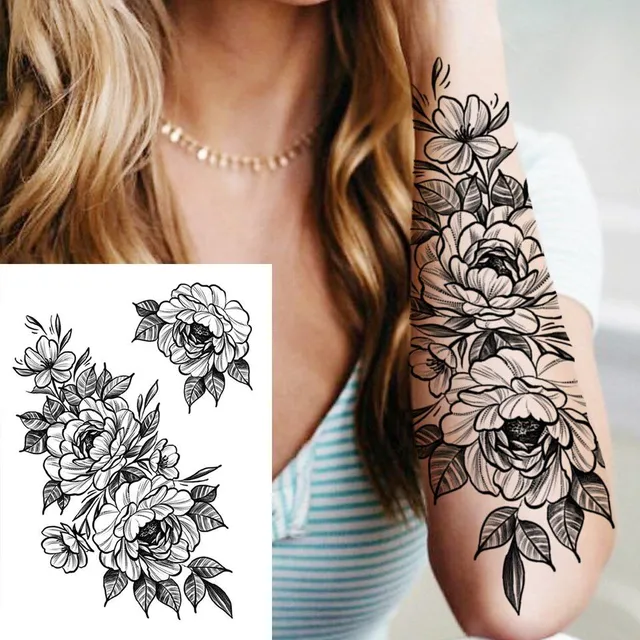 Tatuaj temporar sexy cu motive florale pentru femei