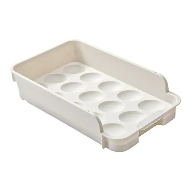 Organization box for eggs in the fridge with possibility of stacking