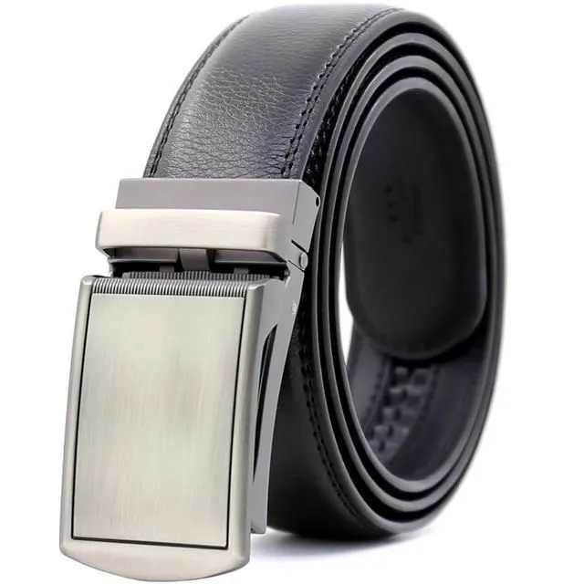 Men's adjustable buckle mechanism Leather belt