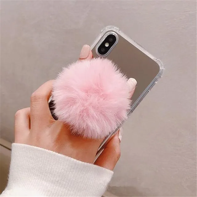 Mobile phone holder - plush ball