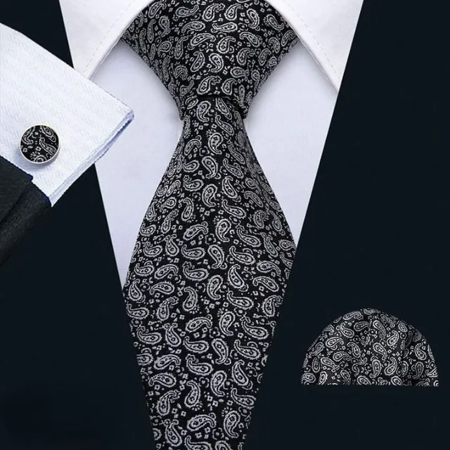 Bărbați set de luxos de cravate, Handkerchiefs, Cuff link-uri