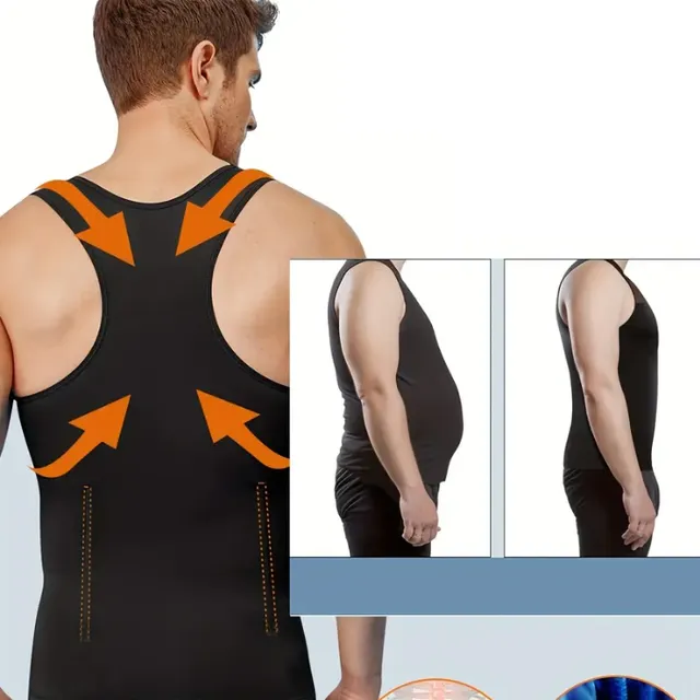 Male compression vest to strengthen the abdomen, body forming and body slimming