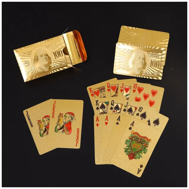 Waterproof gold plastic poker cards