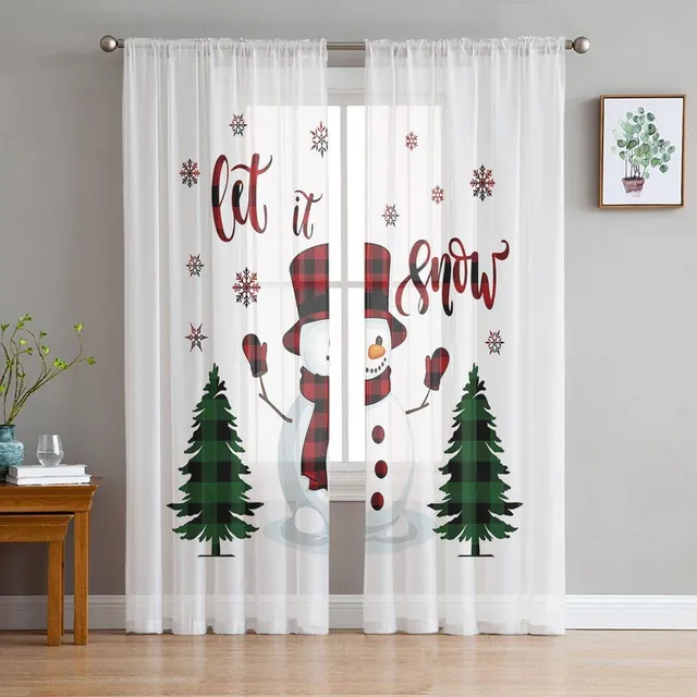 Christmas curtain with thematic motifs - various types