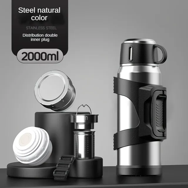 Water thermos with a tea sieve 316 - ideal for trips and sports