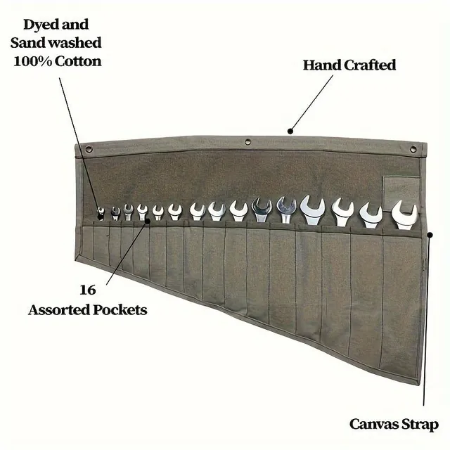 1 ks Vrecúško na náradie s rôznymi vreckami na kľúče, plátno - praktické skladovanie náradia v dielni