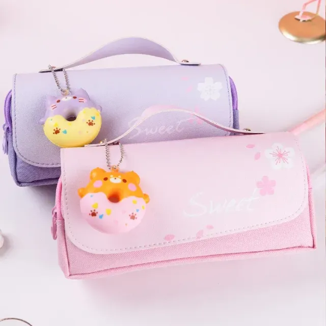 Cute kawaii penal with large capacity for girls, office supplies, students and school supplies