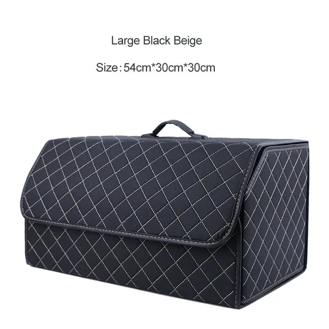 Auto Trunk Organizer Box Large Capacity Auto Multiuse Tools Storage Bag Stowing Tidying Leather Folding For Emergency Storage Box