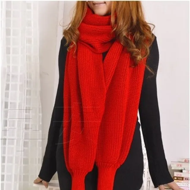 Knitted scarf with sleeves - 5 colours