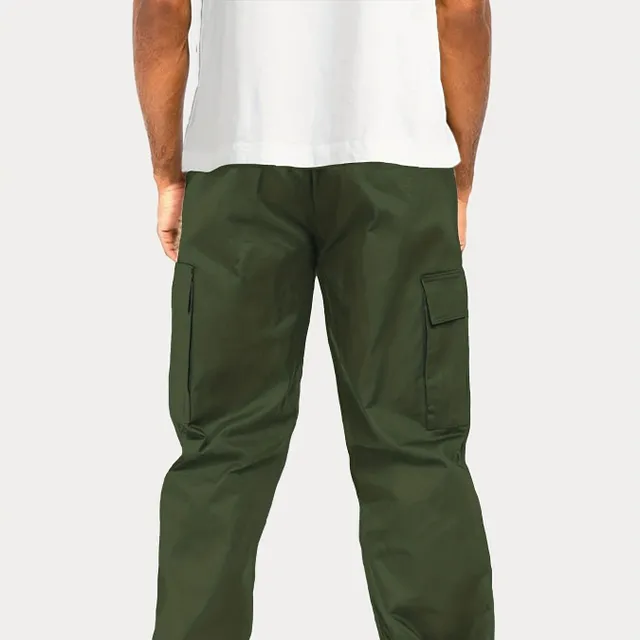 Men's cargo pants made of cotton, comfortable cut, straight pants, multifunctional pockets, ideal for outdoors and free