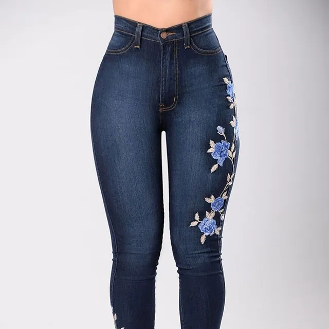 Women's fashion skinny jeans with Delaney embroidery