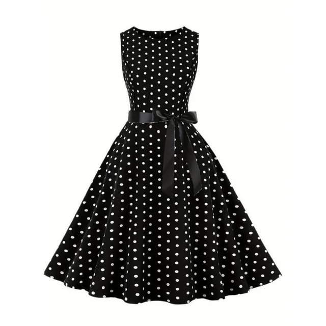 Women's retro summer dress with polka dots