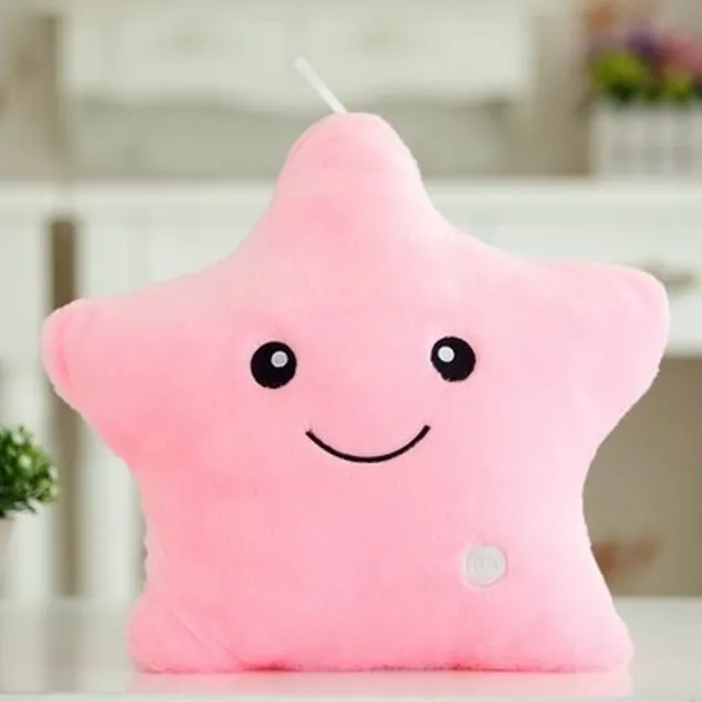 LED star-shaped plush pillow - 5 colours