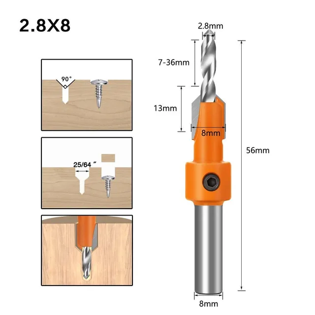 Edge Punching Pliers Punching Tool Masking Pliers 8MM 10MM 15MM Countersink Drill Bit Screw Hole Hat Woodworking Tool