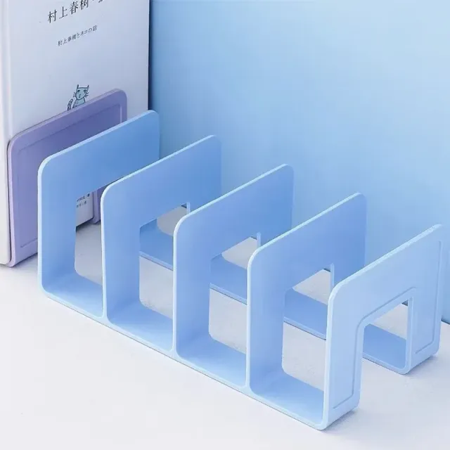 Stand for books and documents with 4 compartments for school and office supplies