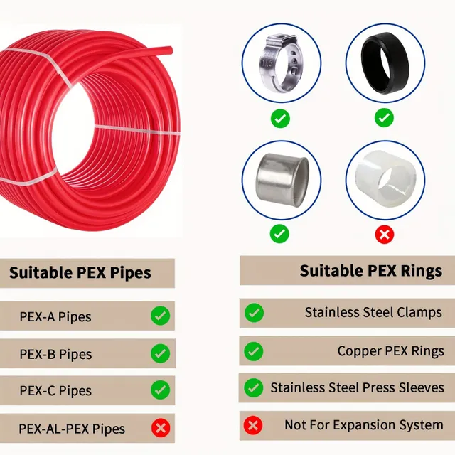 30ks PEX Fitinky 1/2 palca 10ks Direct Clutch, 10ks Knee, 10ks Tee Neolovnaté Brass, Krimping PEX-B (ASTM F1807) Konektor Fit 1/2 palca PEX-A/B/C Tube