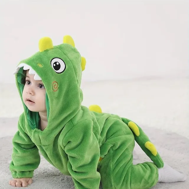 Cute Dino-Hero: Long Sleeve With Hood and Dinosaur Motive For Squirts