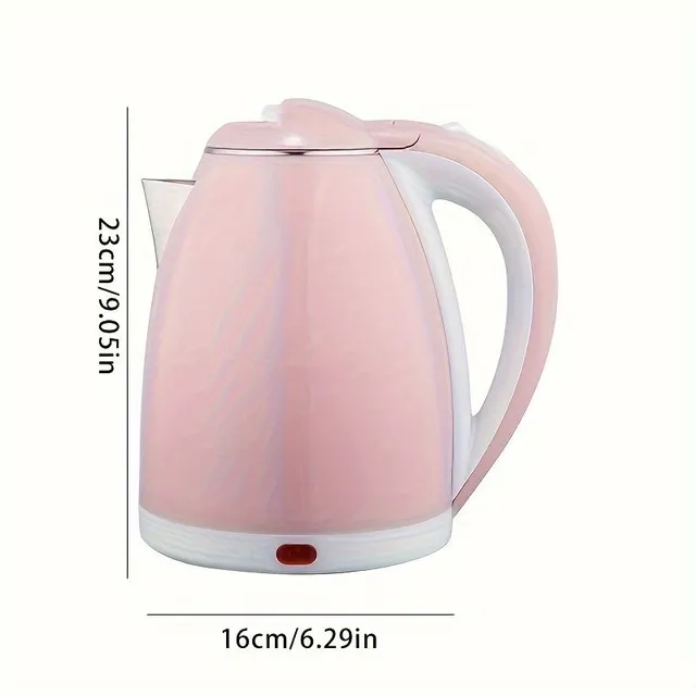 Electric kettle with EU plug, without cable, travel, double wall against burn, fast heating