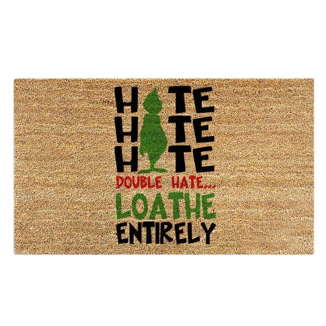 Anti-slip entrance mat with Christmas Grinche print