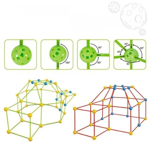 Set de grande construction - Structure en tiges pour construire des bunkers et des châteaux