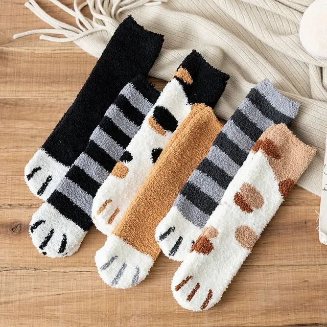 Warm socks with paws