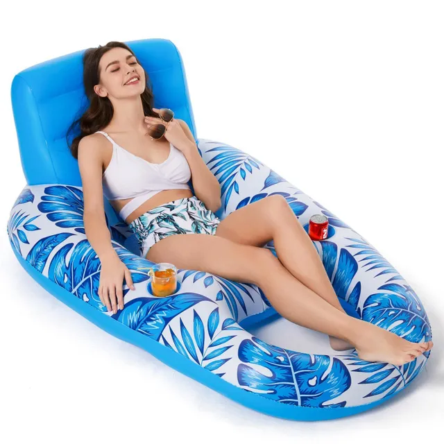 Șezlong gonflabil cu spătar pentru relaxare la piscină - Bucurați-vă de petrecere
