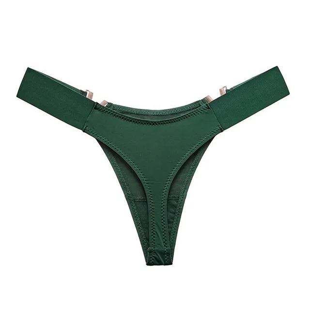 Ladies sexy thong with decorative gold buckle on the sides