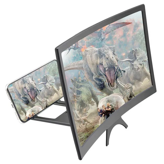 Foldable curved magnifier for mobile display magnification