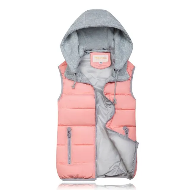 Women's luxury quilted vest with hood