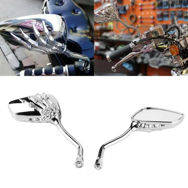 Universal Motorcycle Rear View Mirrors - Skull