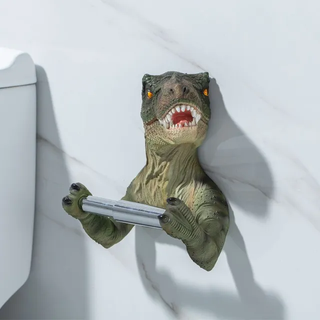 Suport pentru hârtie igienică în formă de dinozaur