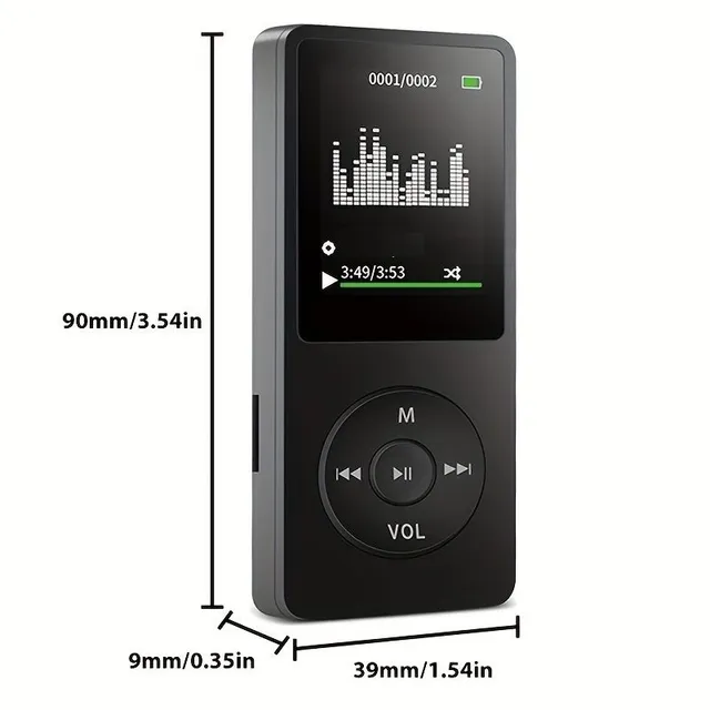 MP3 Přehrávač, 8 GB Vestavěný Úložný Hudební Přehrávač Pro Děti, Digitální Audio Přehrávače, MP3 Přehrávač S FM Rádiem