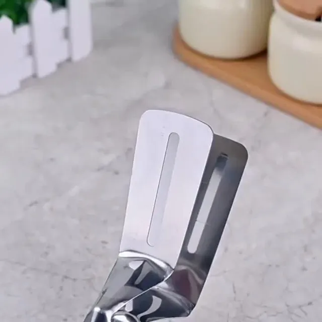 Spatule en acier inoxydable polyvalente avec pince en inox - idéale pour le poisson et le steak