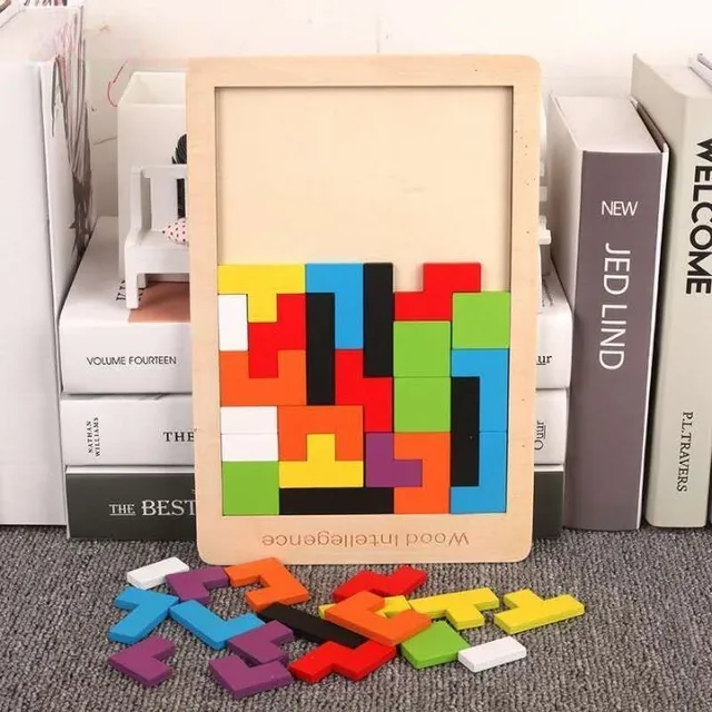 Detské drevené puzzle - Tetris