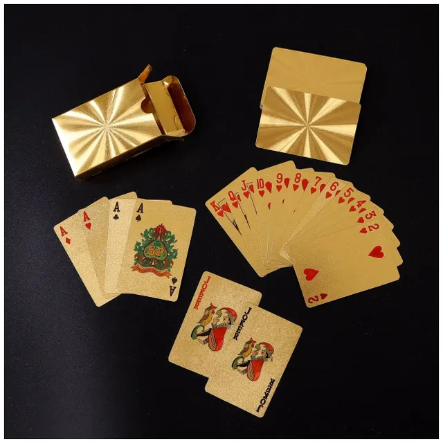 Vodotesné zlaté plastové pokerové karty