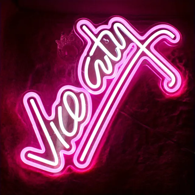 1pcs Vice City Pink Neon Inscription, LED Neon Lights Vice City Inscription In Bedroom, Letters Gaming Room With Power From USB Neon Light, Internal Home Pasage Shop Wall Hinged Lamps, On Christmas Valentine's Day New Year Decor