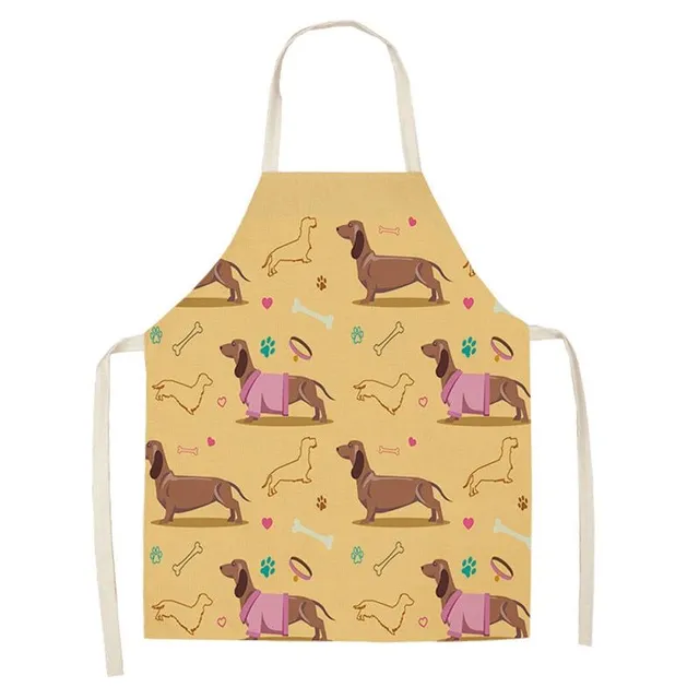 Kitchen apron with dog pattern