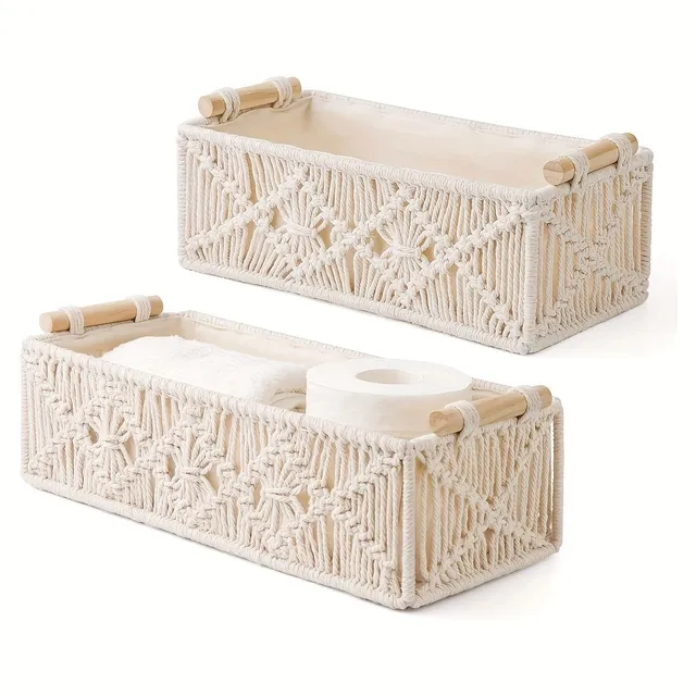 2pcs of Boho Decorative Storage Basket