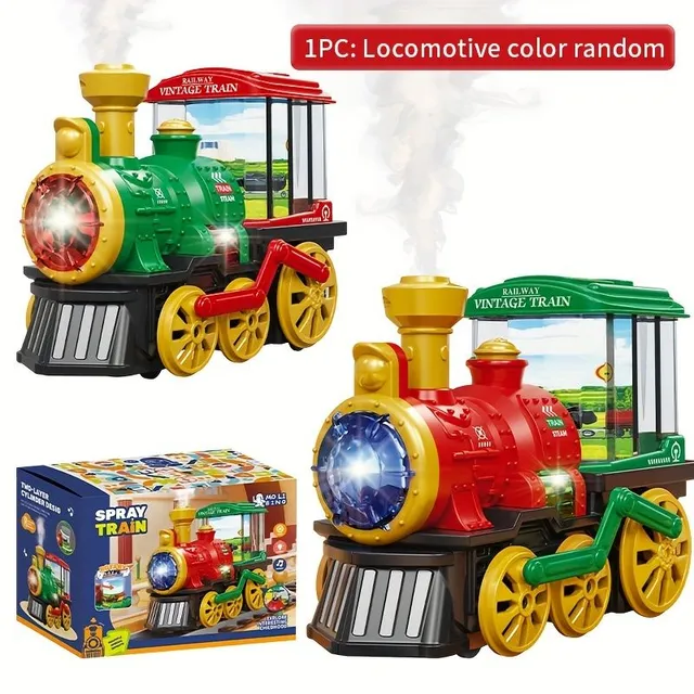 Interactive steam train with light, sound and smoke for children from 3 to 5 years old