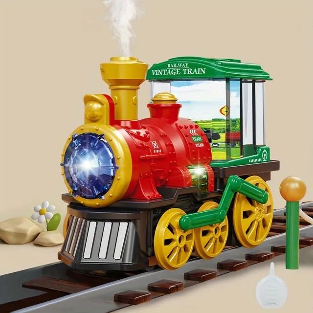 Interactive steam train with light, sound and smoke for children from 3 to 5 years old