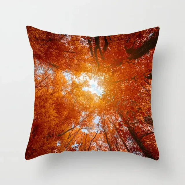 Pillow coating with motive of red maple leaf for decoration of office and home car