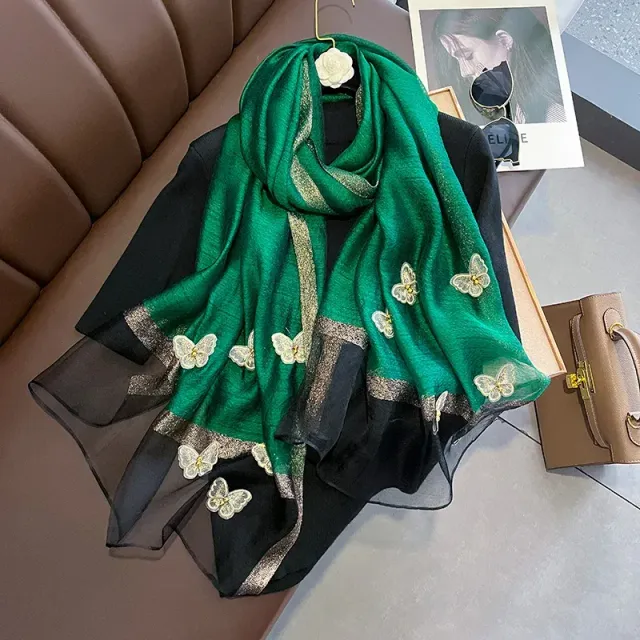 Luxury single color soft wooled silk scarf for women
