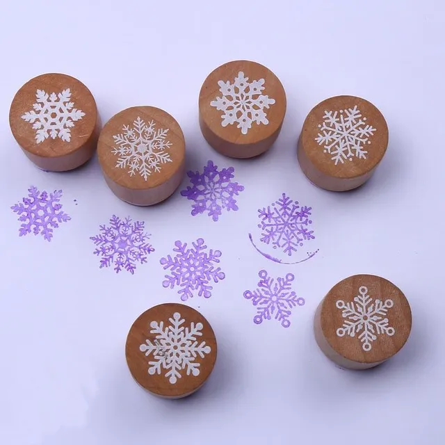 Set of stamps with snowflake motif