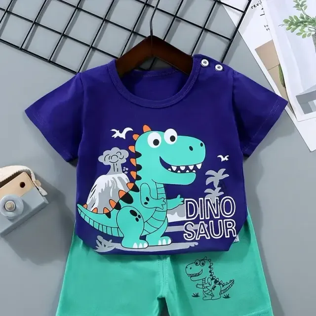 2 pcs Boys summer set with crocodile print and shorts