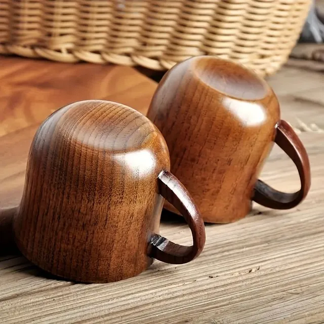 Set of 2 wooden cups