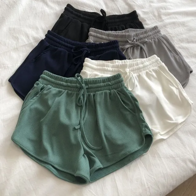 Women's single-colored luxury comfortable loose shorts with elastic waist - different colors