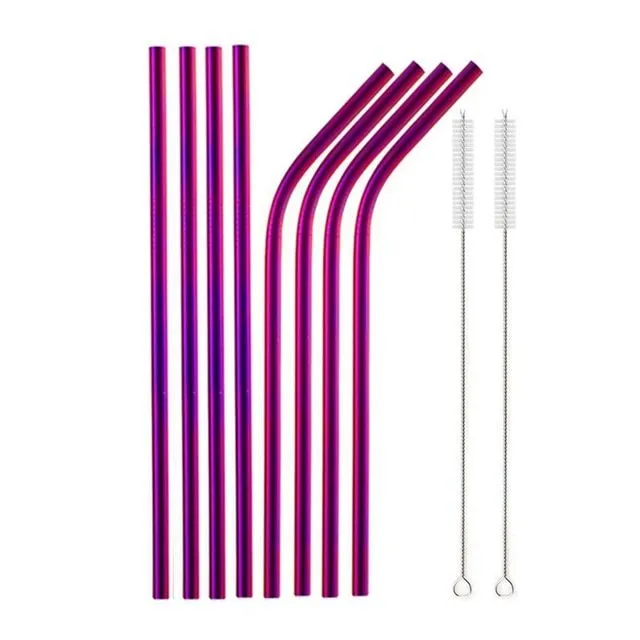 Set of metal straws 8pcs- more colours