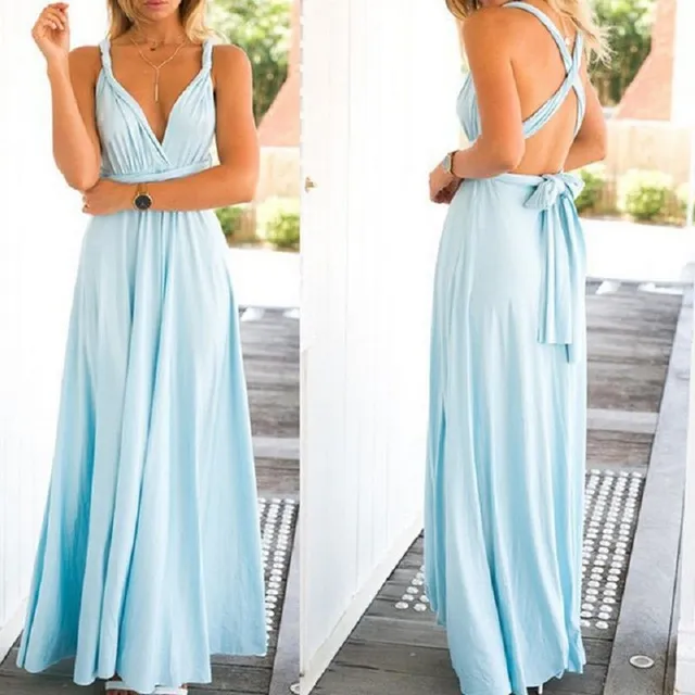 Robe longue à nouer pour femme